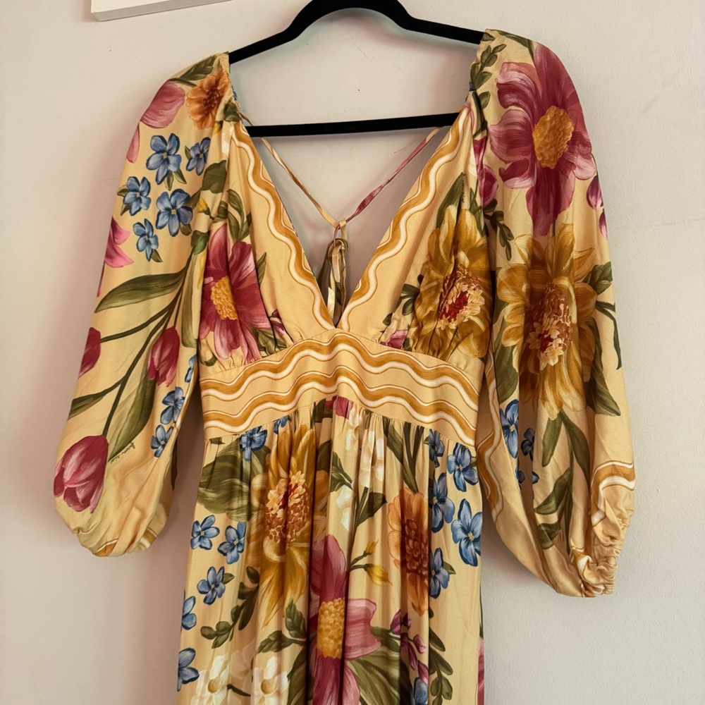 Farm Rio Vestido Cropped Floral Mari Amarelo - Picture 6 of 9